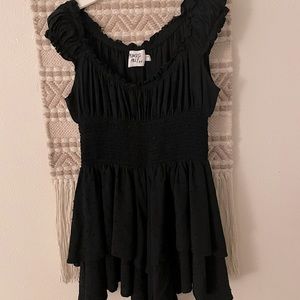 Princess Polly Romper Dress Black (Size 6)